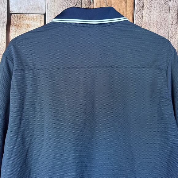 Coolibar Polo Shirt Links Long Sleeve Men Large Blue UPF 50 Sun Protection Golf - Picture 5 of 8